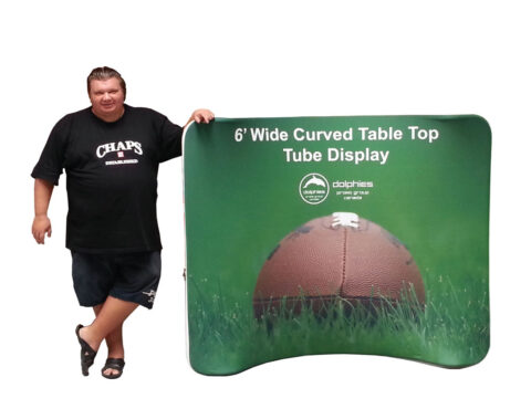 6′ Tube Tabletop Tension Fabric + Dye-Sublimation Graphics