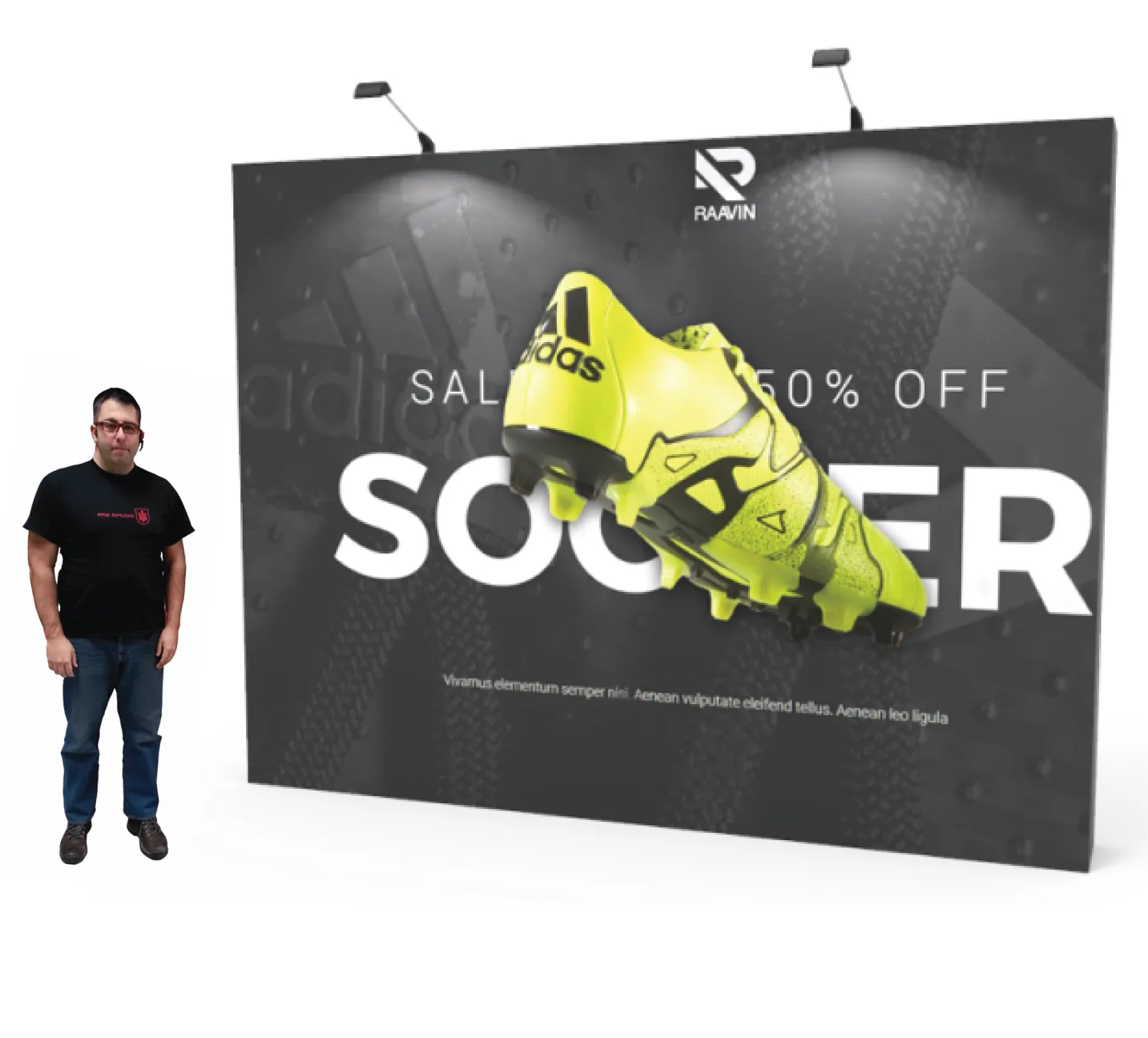 10′ Pop Up Fabric Display + Dye-Sublimation Graphics + Traveling Bag