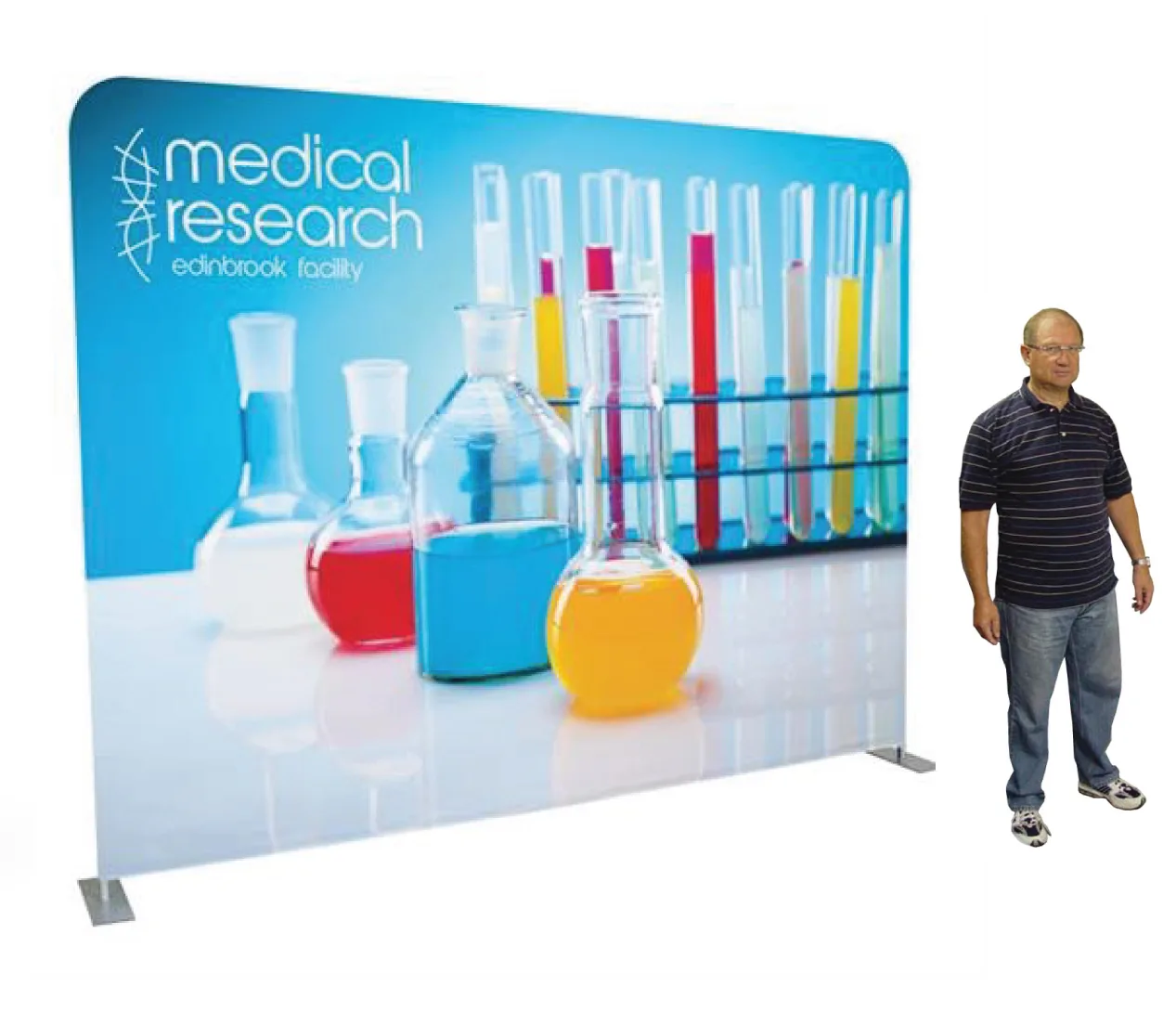 10′ Tube Fabric Display (Straight) + Single-Sided Graphics + Traveling Bag