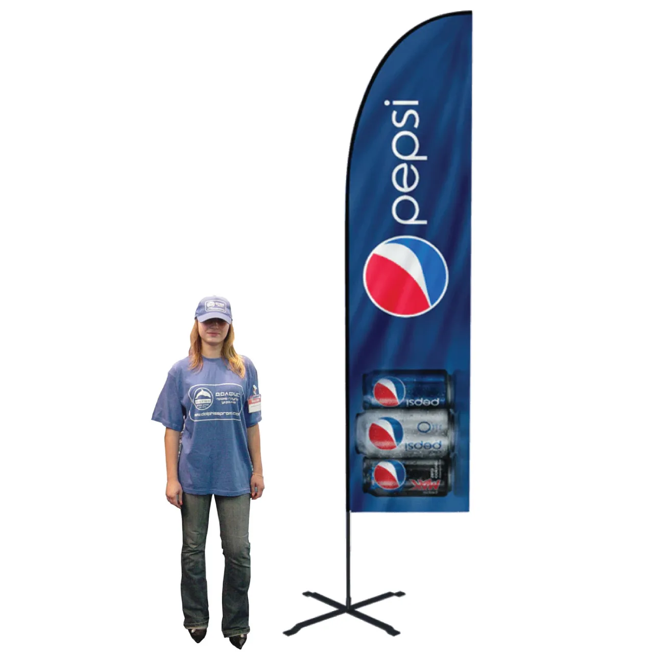 12′ Feather Flag + Double-Sided Graphics + Traveling Bag