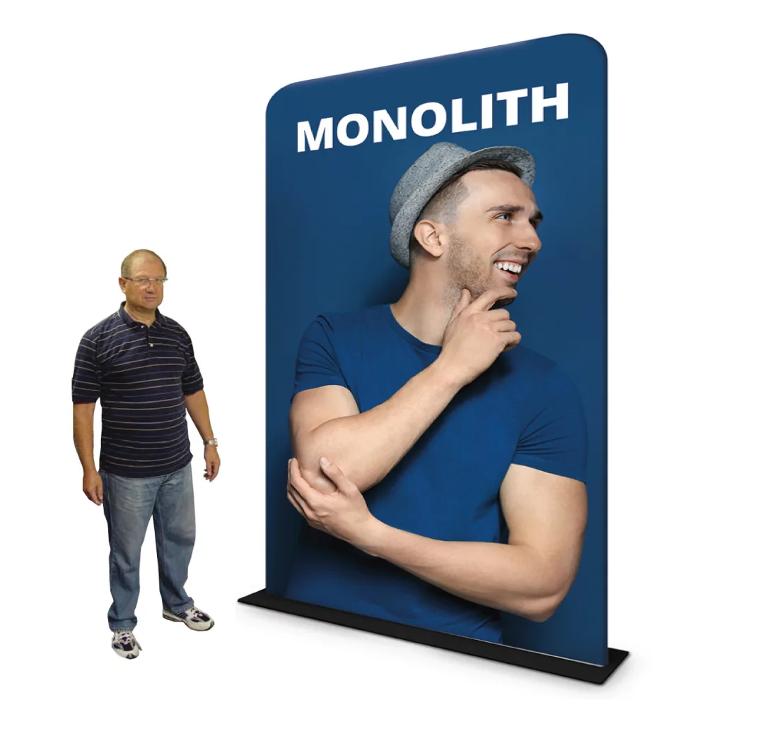 4′ Tube Fabric Display (Straight) + Single-Sided Graphics + Traveling Bag