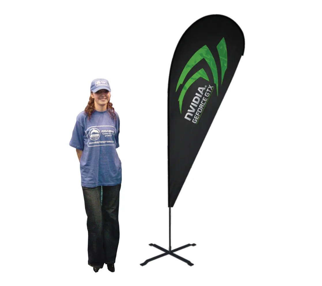 9′ Teardrop Flag + Double-Sided Graphics + Traveling Bag