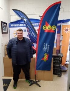 Custom printed feather flags by Dolphies Promo