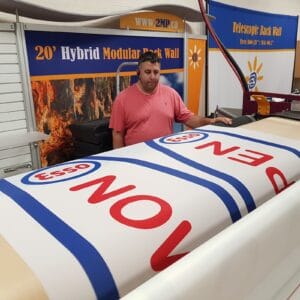 Dye-sublimation printing of a flag at Dolphies Promo